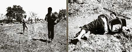 图文：日军无故枪杀一中国人之情景